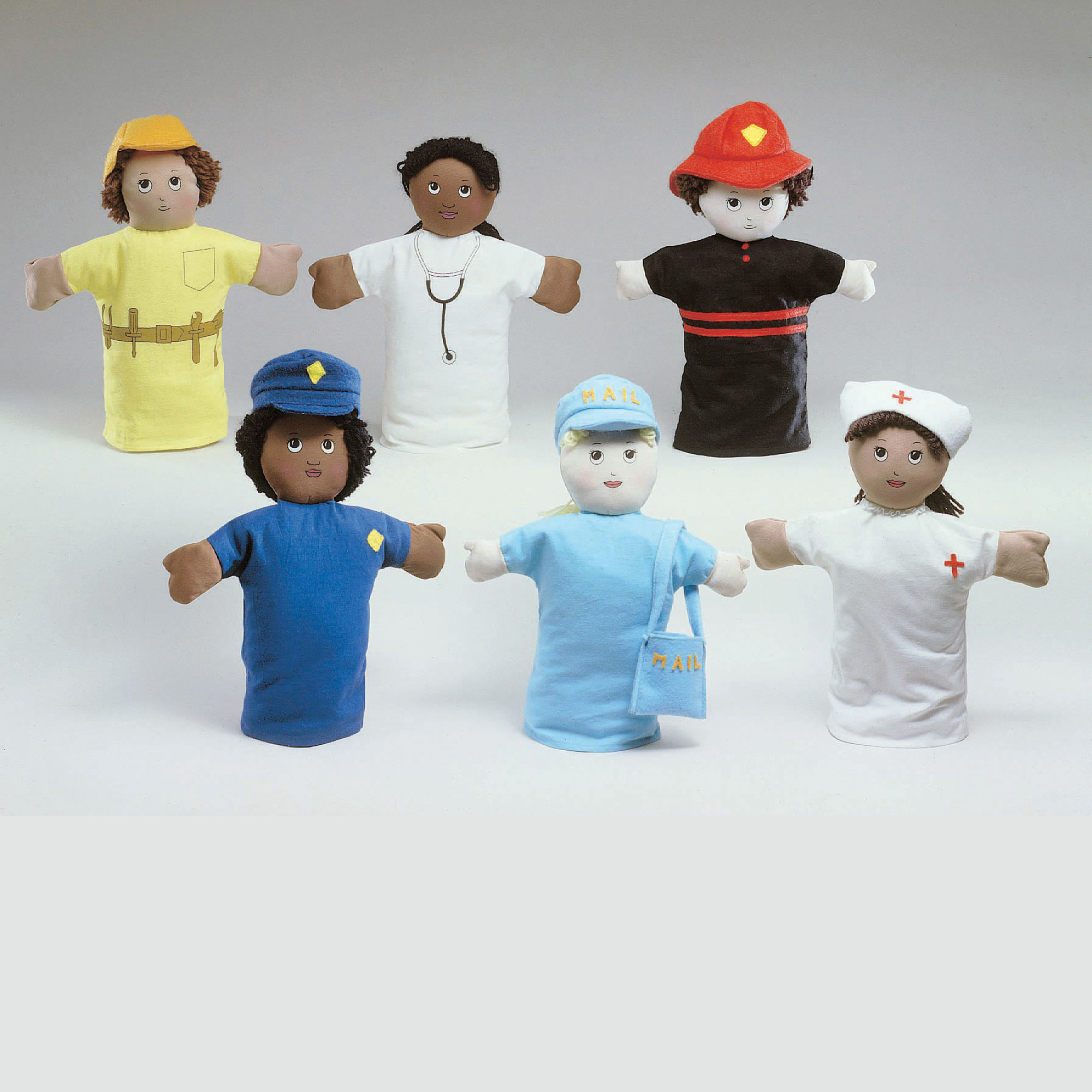 23 cm  Career Hand Puppets - Set of 6