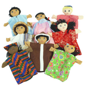 multi cultural hand puppets