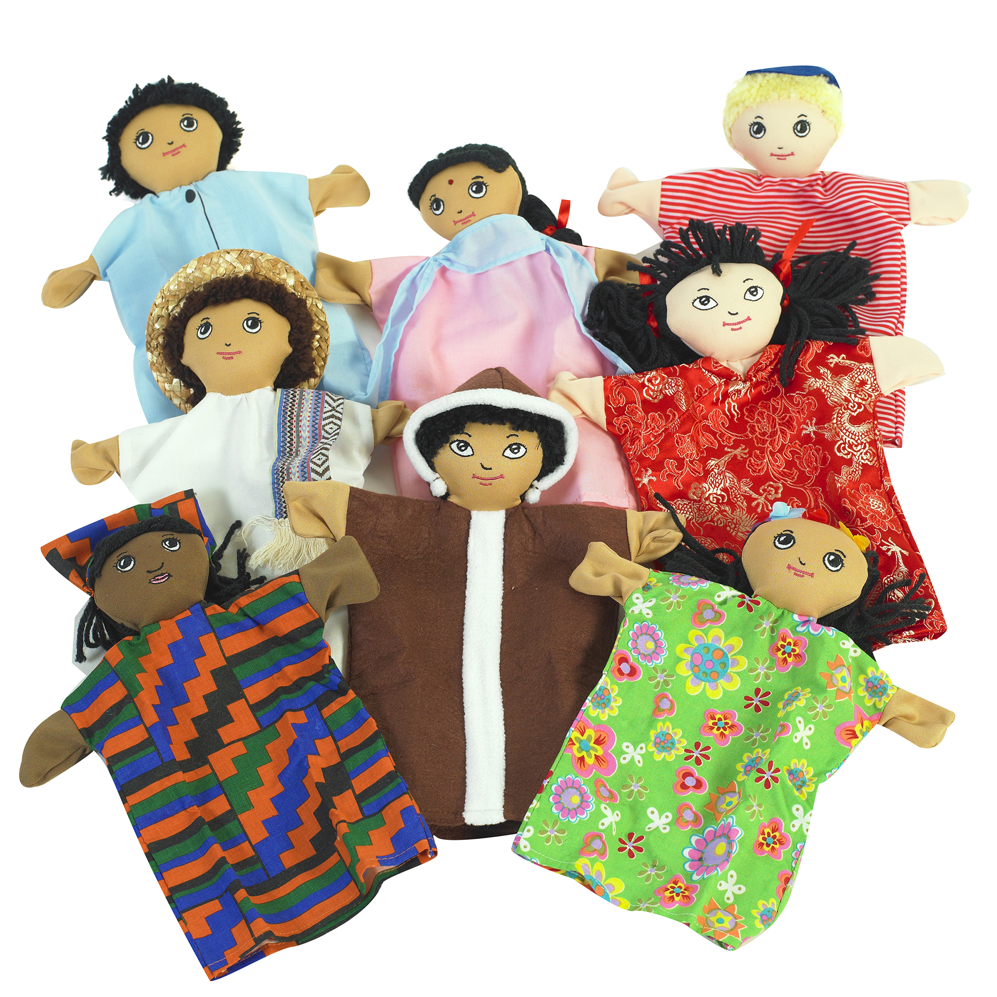 Multi-Cultural 23 cm  Hand Puppets