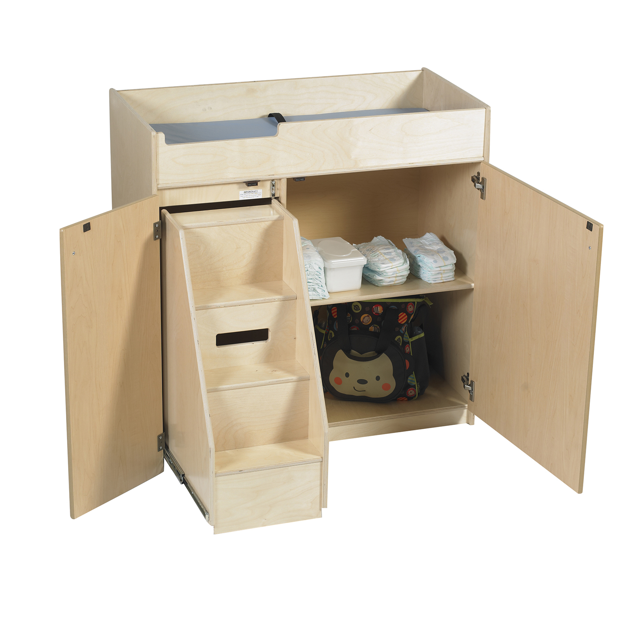 Changing Table with Slide-Out Steps