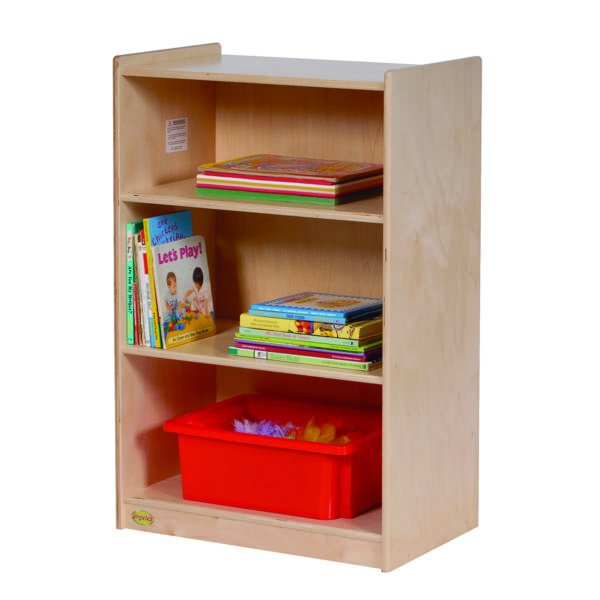 three shelf toddler storage