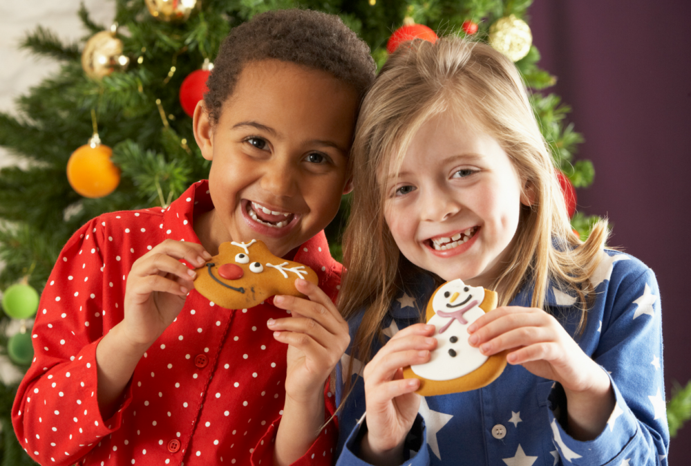 Children eating cookies