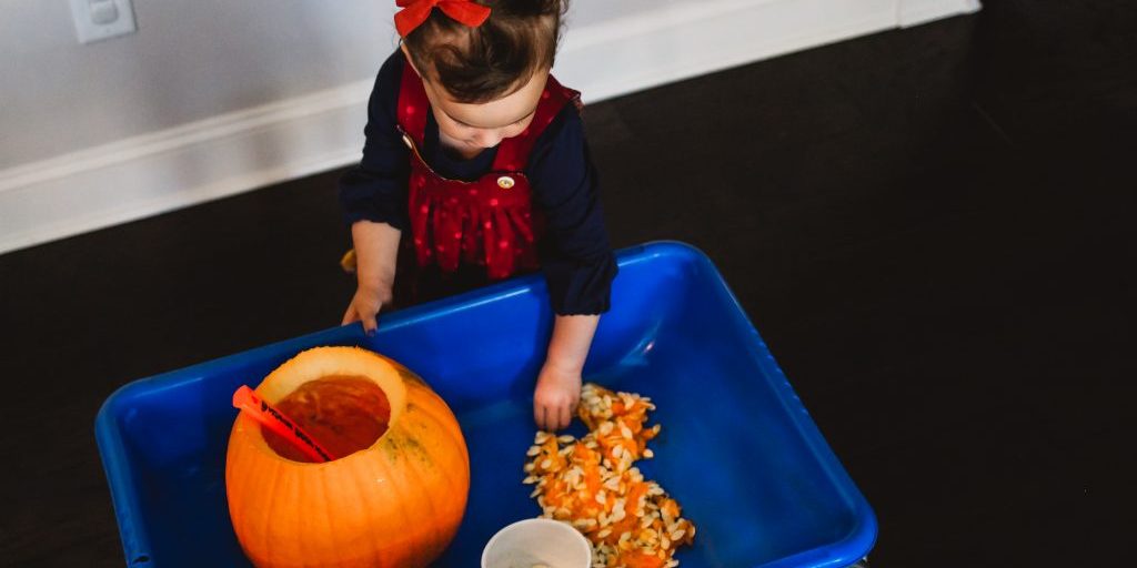 pumpkin sensory table