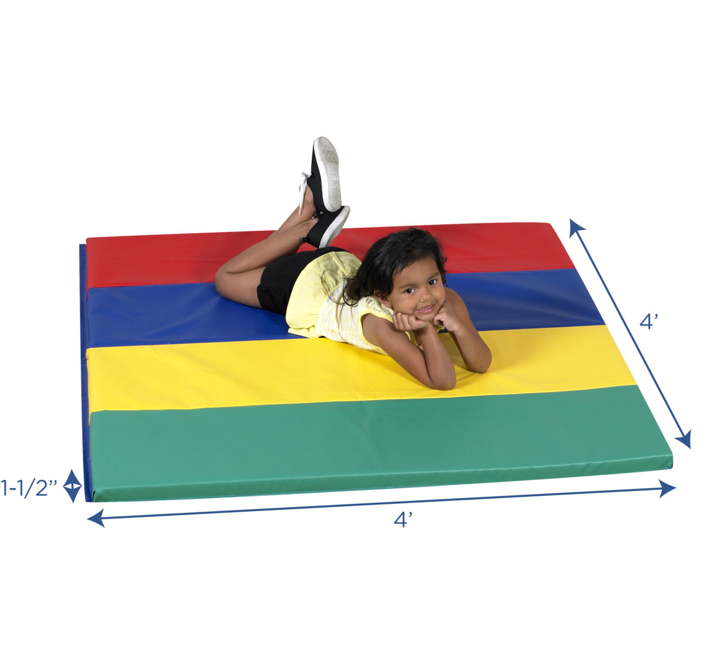 Rainbow Folding Gym Mat - 4'x4' - Children's Factory