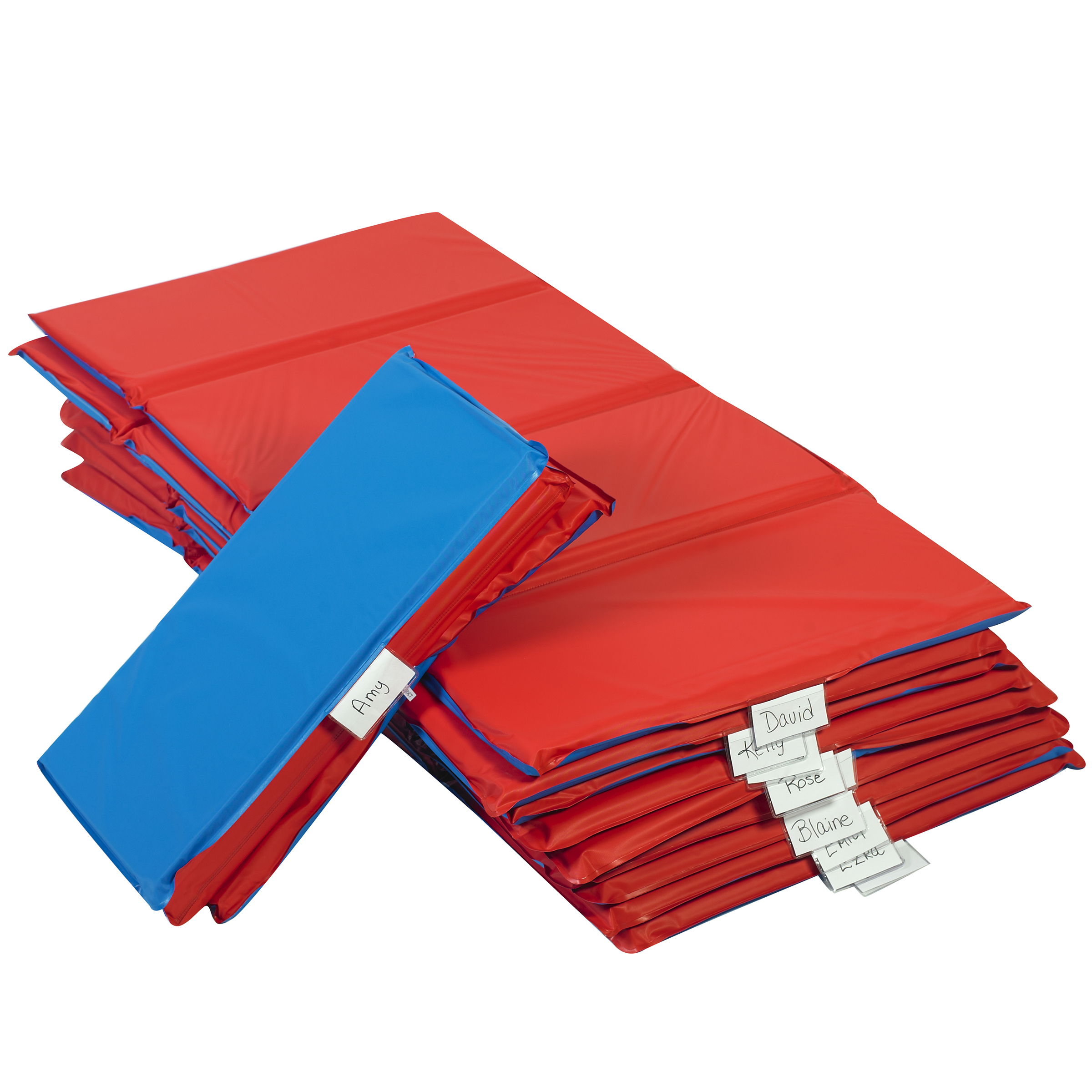 Angels Rest® Nap Mat 2,5 cm  - Red/Blue 4-Section Folding Mat - 10 Pack