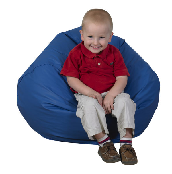 round bean bag blue