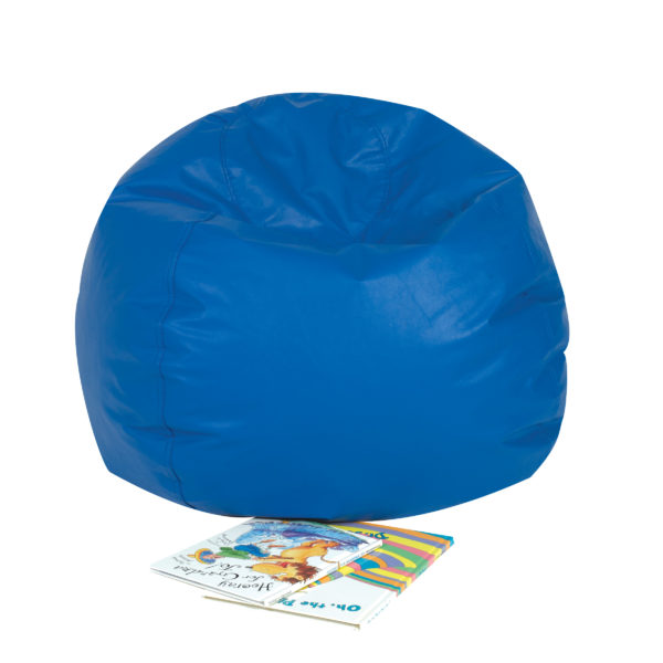 round bean bag blue