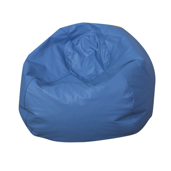 round bean bag blue