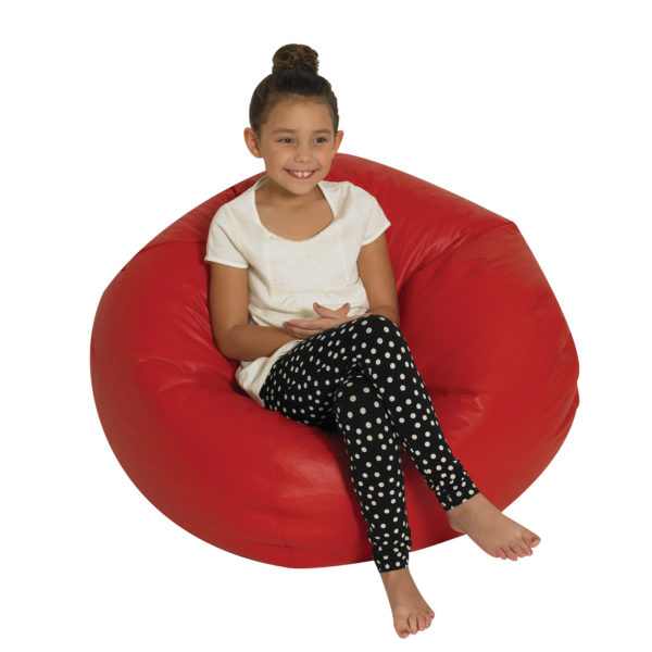 round bean bag red