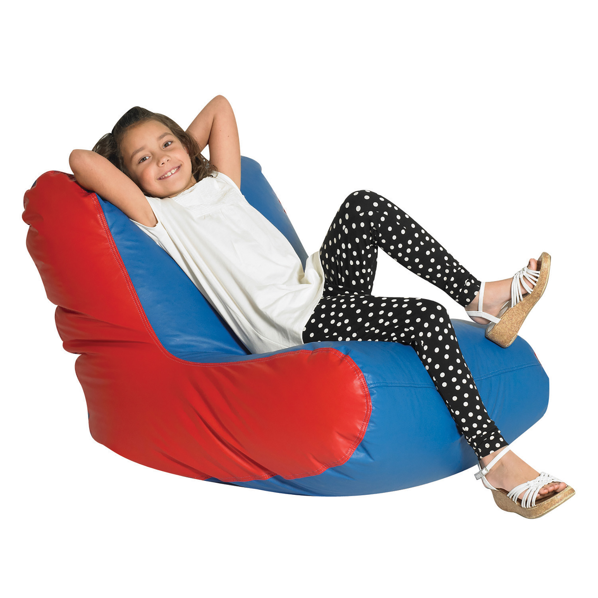 School Age High Back Lounger - Blue & Red