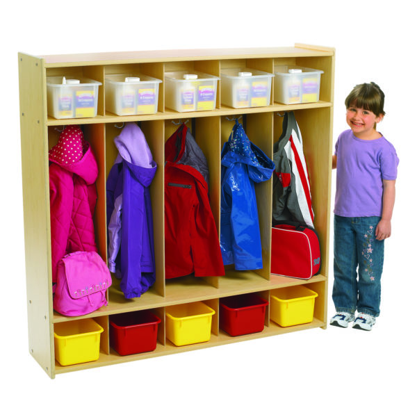 5 section preschool locker
