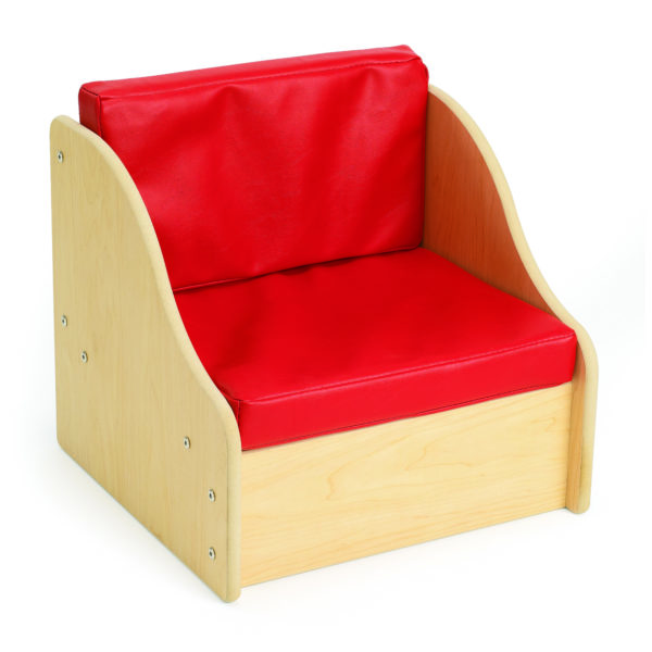soft red living room chair