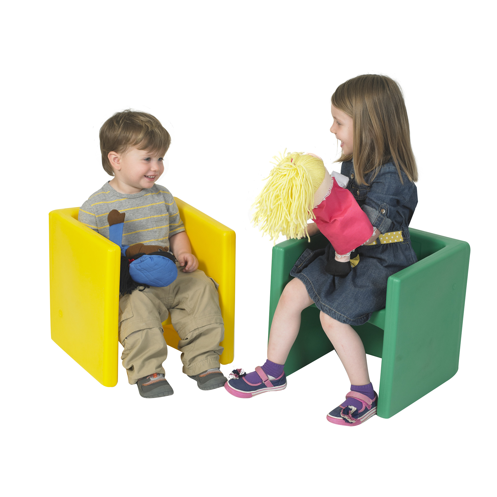 Cube Chair - Set of 2 Yellow and Green