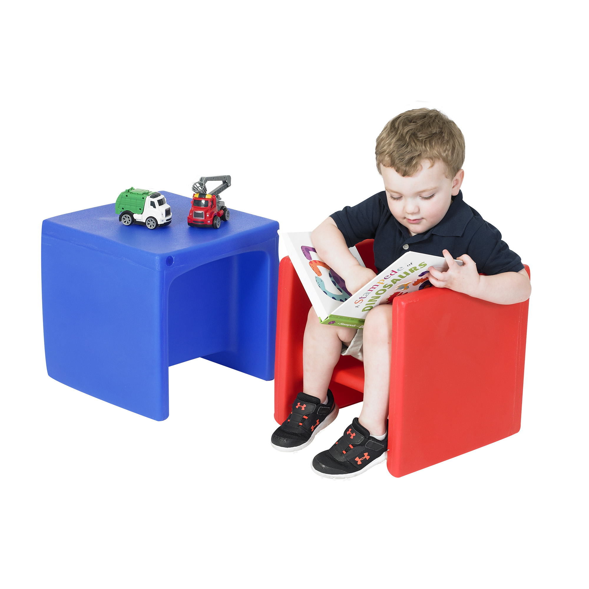 Cube Chair - Set of 2 Red and Blue