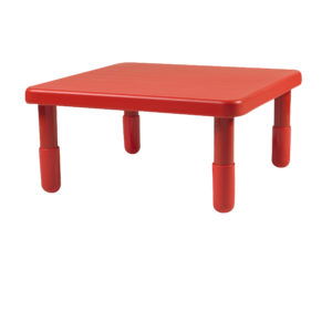 Value 28" Square Table - Candy Apple Red with 12" Legs
