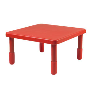 Value 28" Square Table - Candy Apple Red with 12" Legs