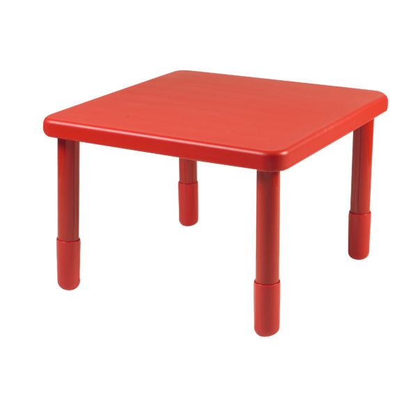 Value 28" Square Table - Candy Apple Red with 12" Legs