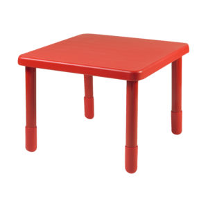 Value 28" Square Table - Candy Apple Red with 24" Legs