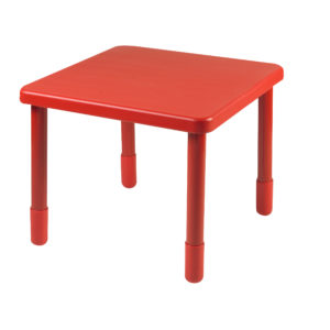 Value 28" Square Table - Candy Apple Red with 12" Legs