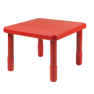 Value 24" Square Table - Candy Apple Red with 18" Legs