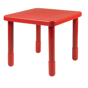 Value 24" Square Table - Candy Apple Red with 18" Legs