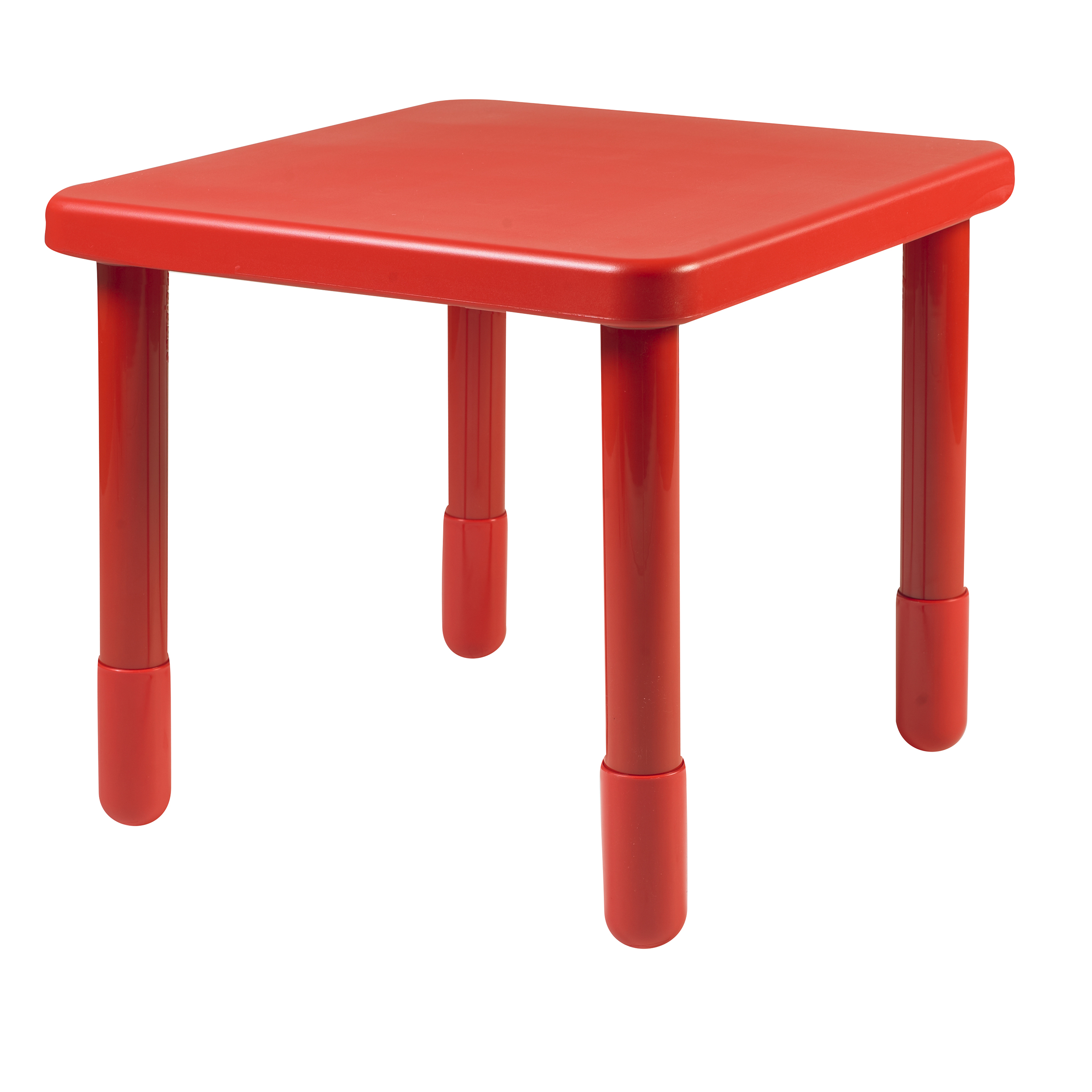 Value 61 cm  Square Table - Candy Apple Red with 56 cm  Legs
