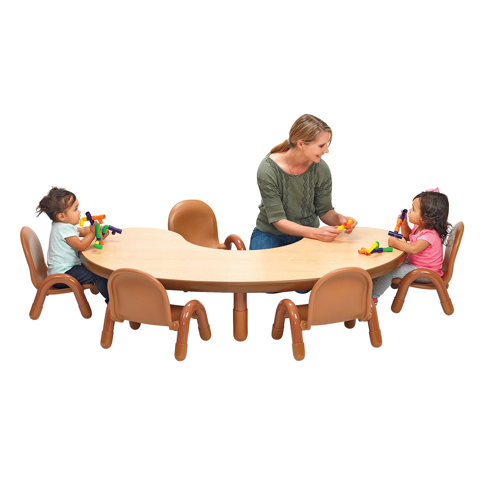 BaseLine® Toddler Kidney Table & Chair Set - Natural Wood