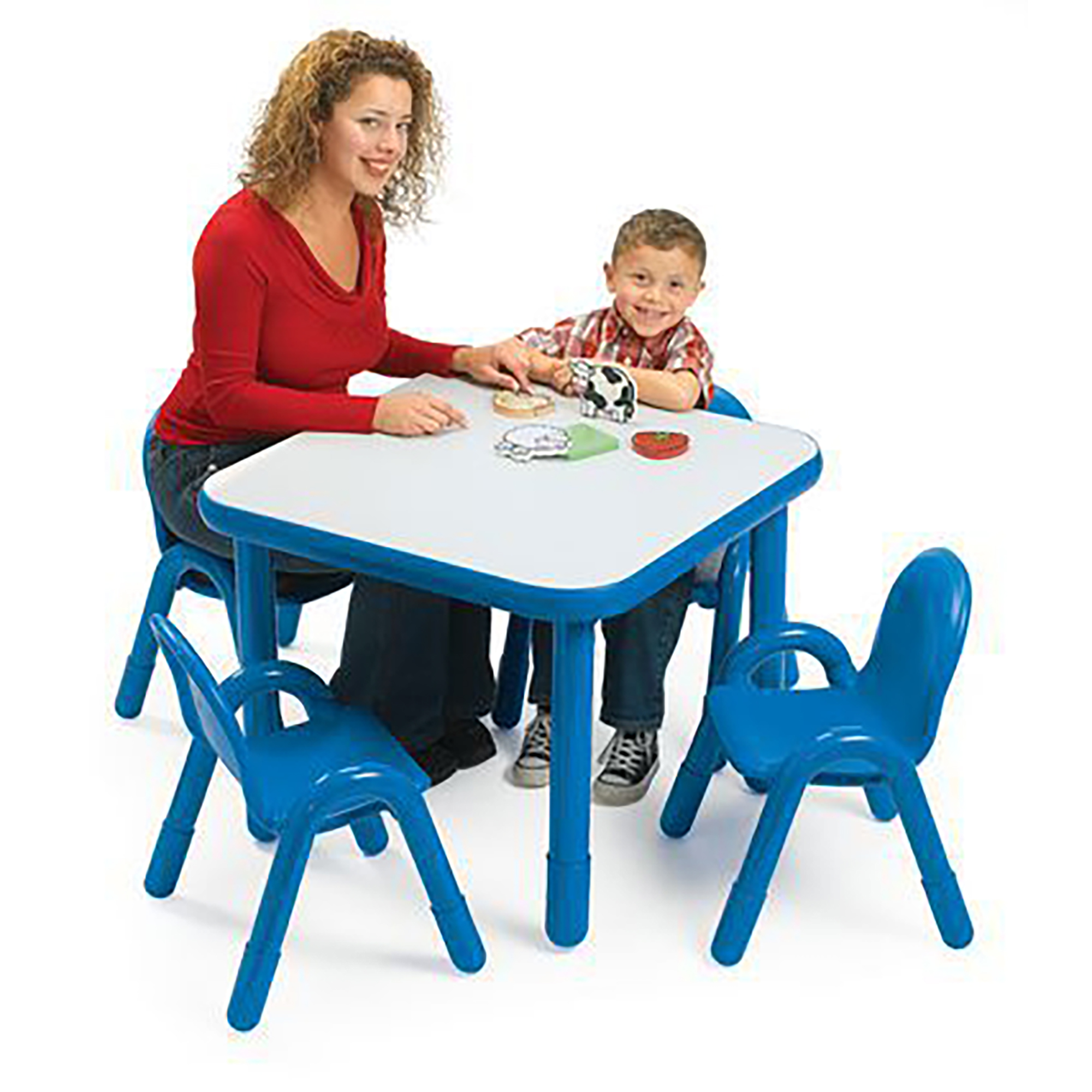 BaseLine® Preschool 76 cm  Square Table & Chair Set - Solid Royal Blue