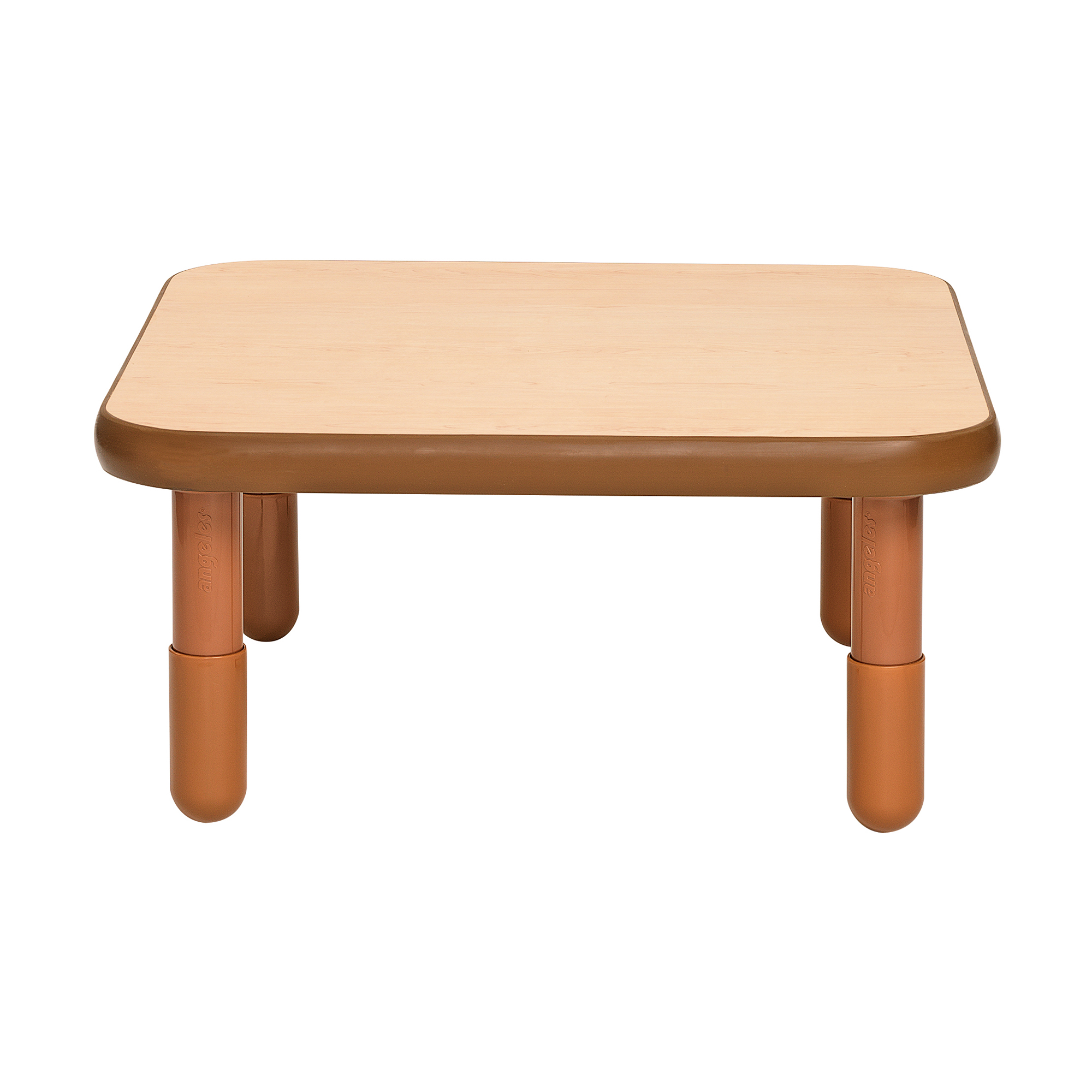 BaseLine® 76 cm  Square Table - Natural Wood with 35,5 cm  Legs