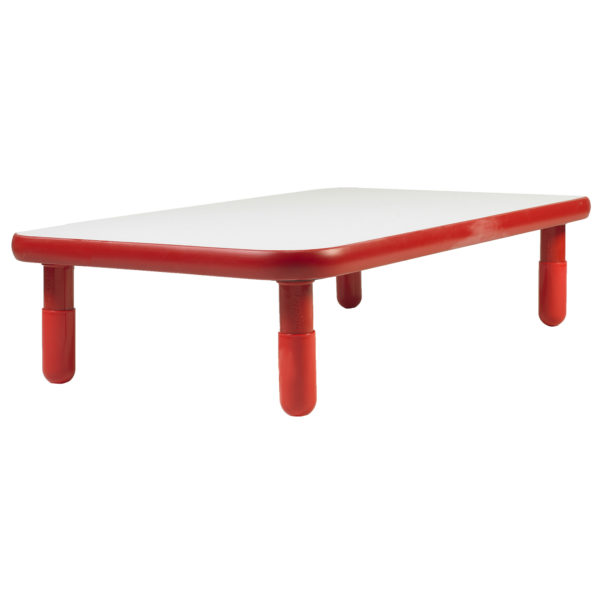 BaseLine® 48" x 30" Rectangular Table - Red with 18" Legs