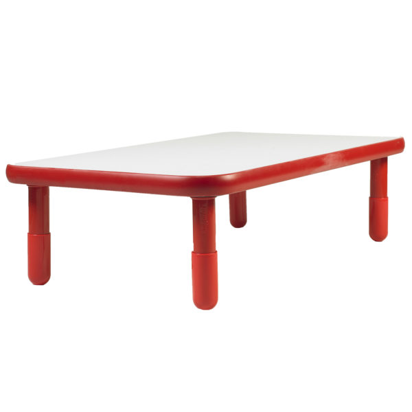 BaseLine® 48" x 30" Rectangular Table - Red with 18" Legs