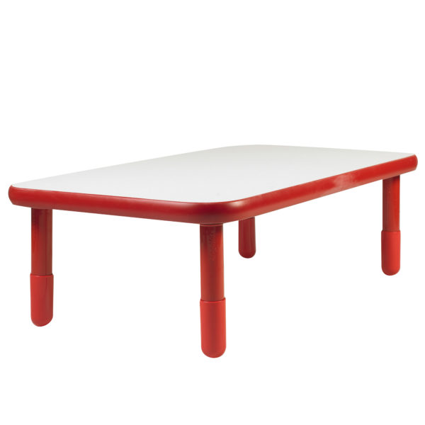 BaseLine® 48" x 30" Rectangular Table - Red with 18" Legs