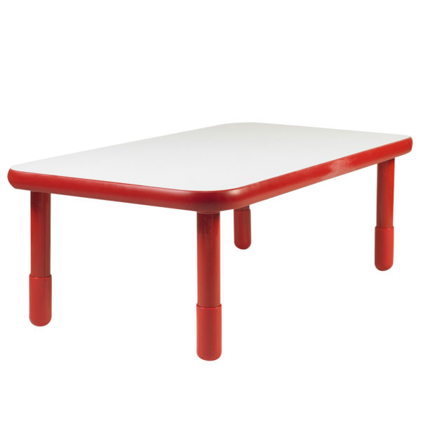 BaseLine® 48" x 30" Rectangular Table - Red with 18" Legs