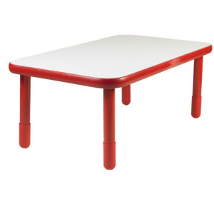 BaseLine® 48" x 30" Rectangular Table - Red with 18" Legs