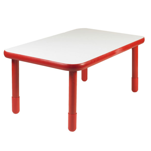 BaseLine® 48" x 30" Rectangular Table - Red with 18" Legs