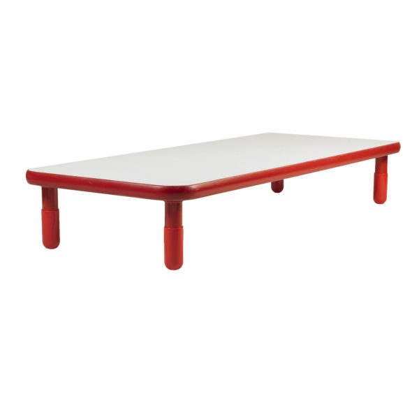 BaseLine® 48" x 30" Rectangular Table - Red with 18" Legs