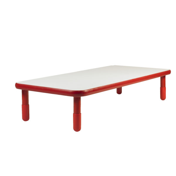 BaseLine® 48" x 30" Rectangular Table - Red with 18" Legs