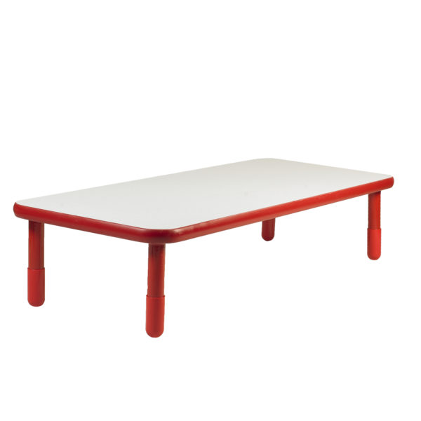 BaseLine® 48" x 30" Rectangular Table - Red with 18" Legs