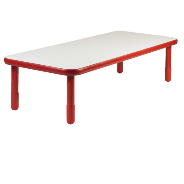 BaseLine® 48" x 30" Rectangular Table - Red with 18" Legs