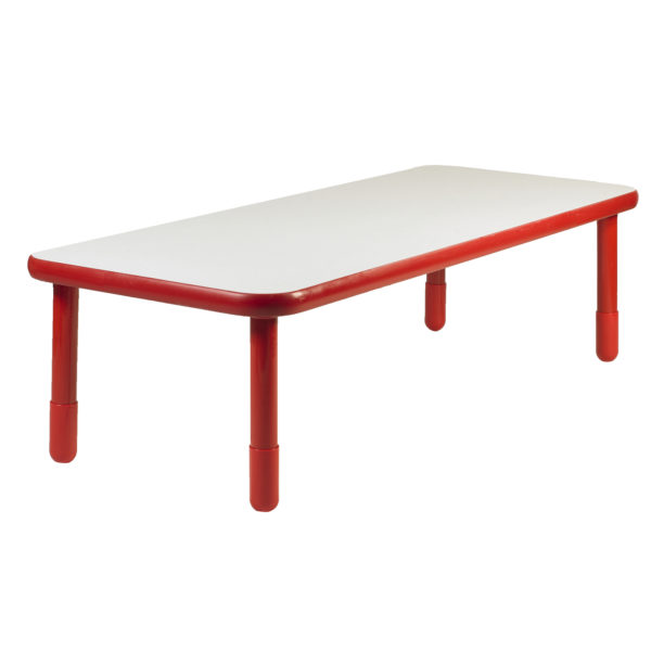 BaseLine® 48" x 30" Rectangular Table - Red with 18" Legs