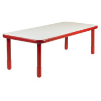 BaseLine® 48" x 30" Rectangular Table - Red with 18" Legs