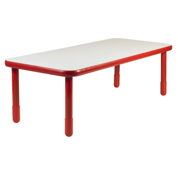 BaseLine® 48" x 30" Rectangular Table - Red with 18" Legs