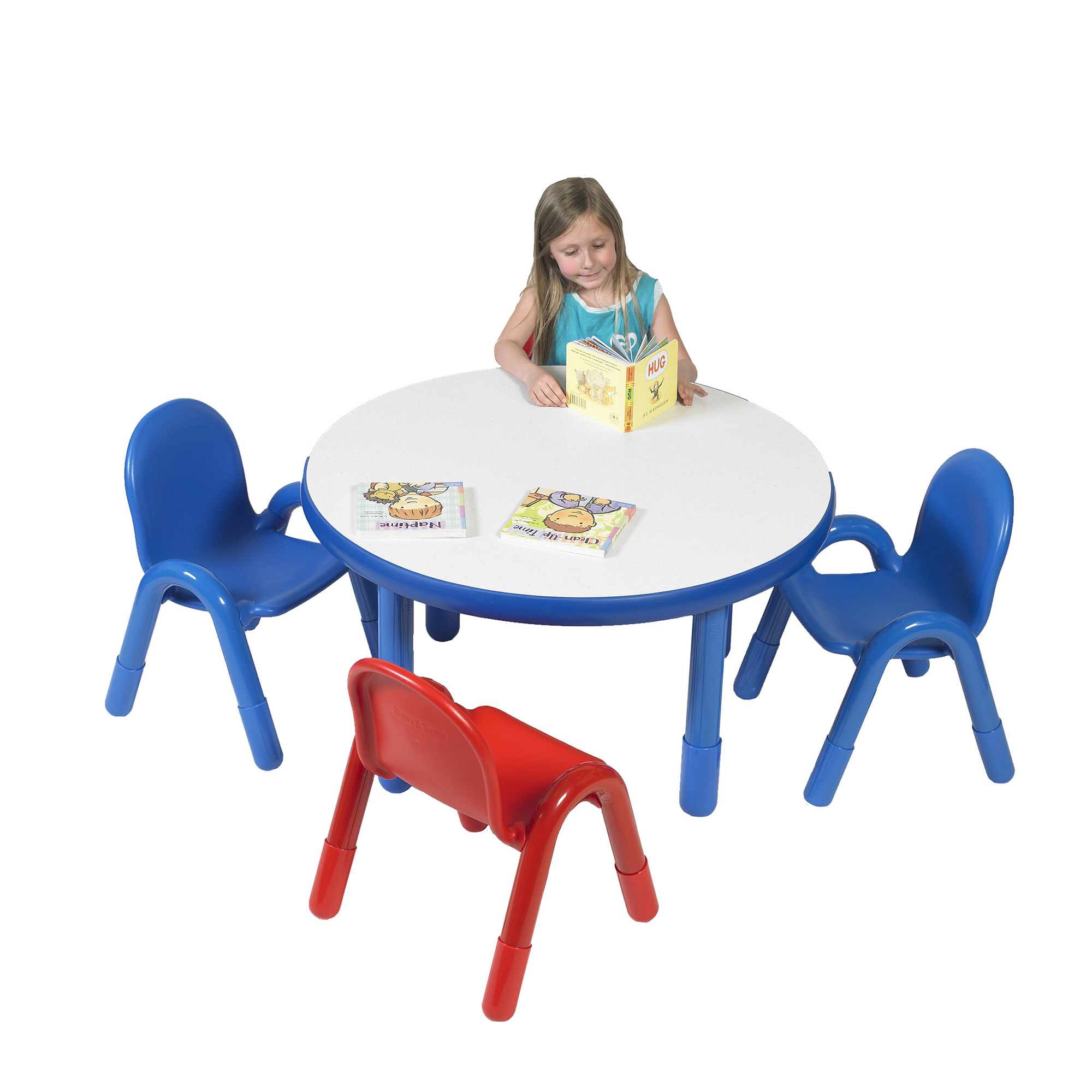 BaseLine® Preschool 91,5 cm  Diameter Round Table & Chair Set - Royal Blue