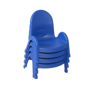 blue stackable plastic child chairs