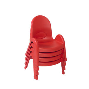stackable red child chairs