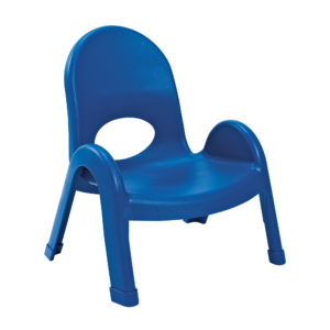blue plastic child chair