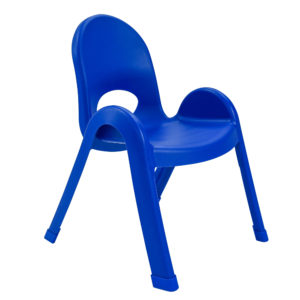 blue plastic child chair