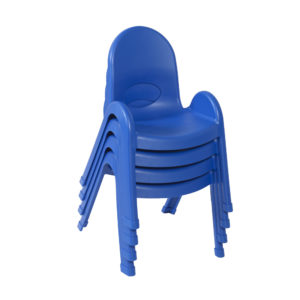 blue stackable plastic child chair
