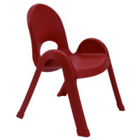 red plastic child chair