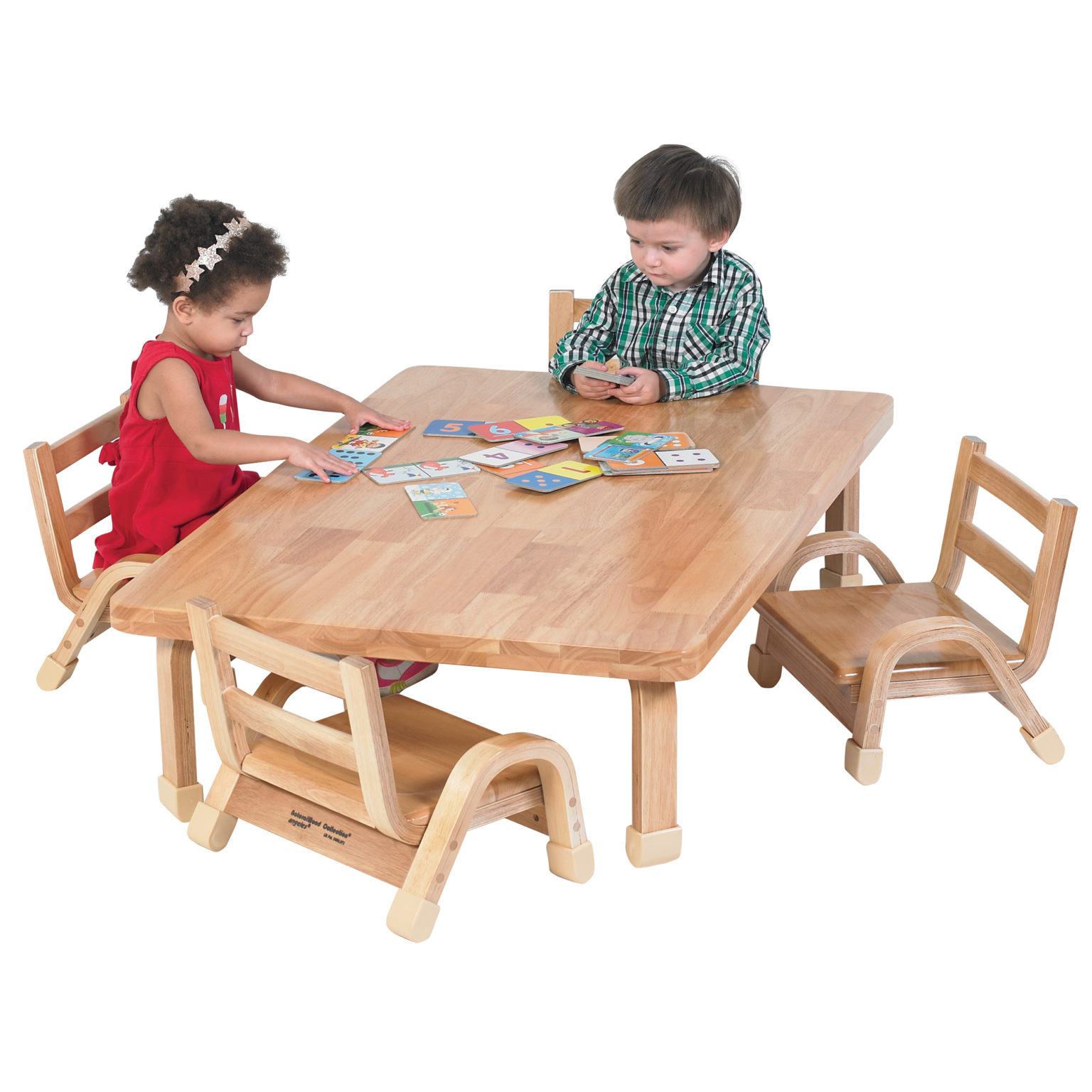 NaturalWood Collection Toddler Rectangle Table & Chair Set Children's